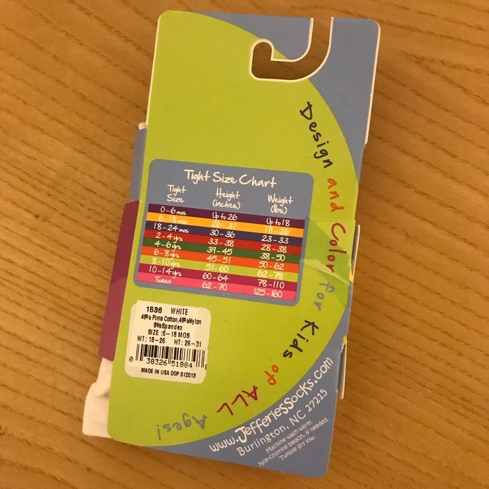 Jeffries Infant/toddler tights. 6-18 months.